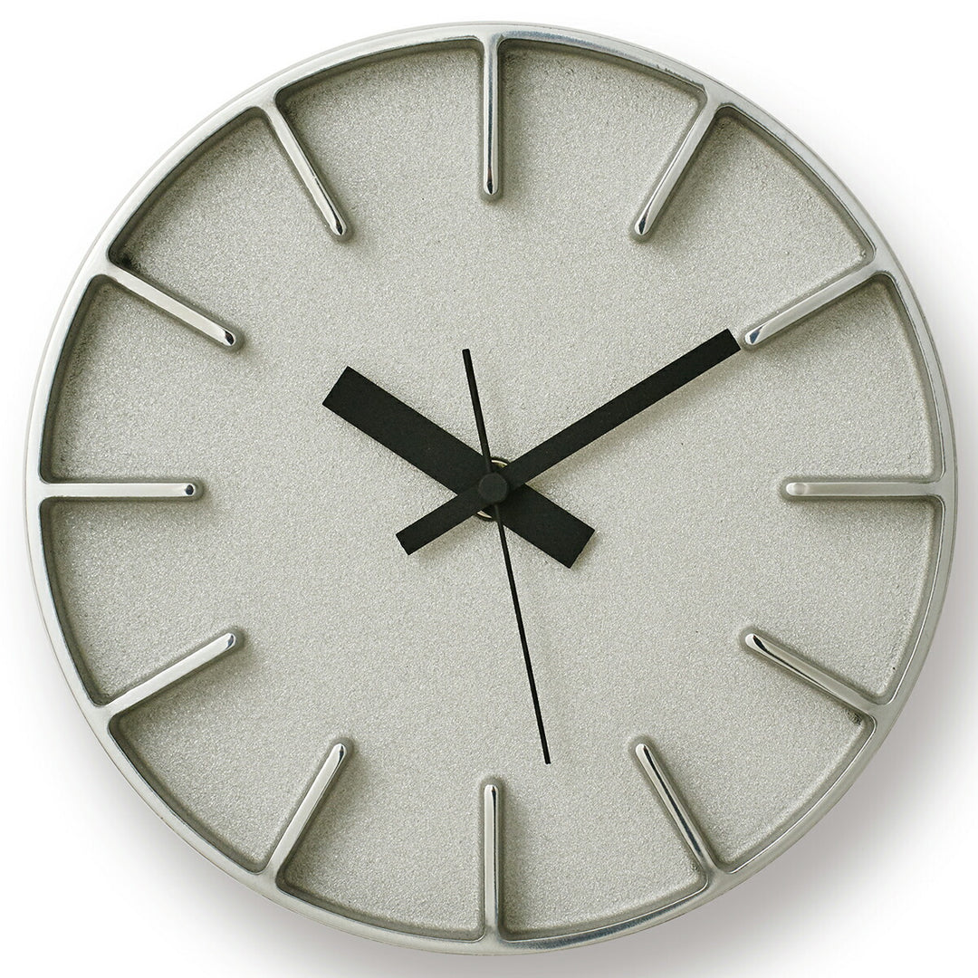 タカタレムノス 掛け時計 デザインオブジェクト エッジクロック アルミニウム 180mm クオーツ 電池式 シルバー スイープセコンド AZUMI AZ-0116AL