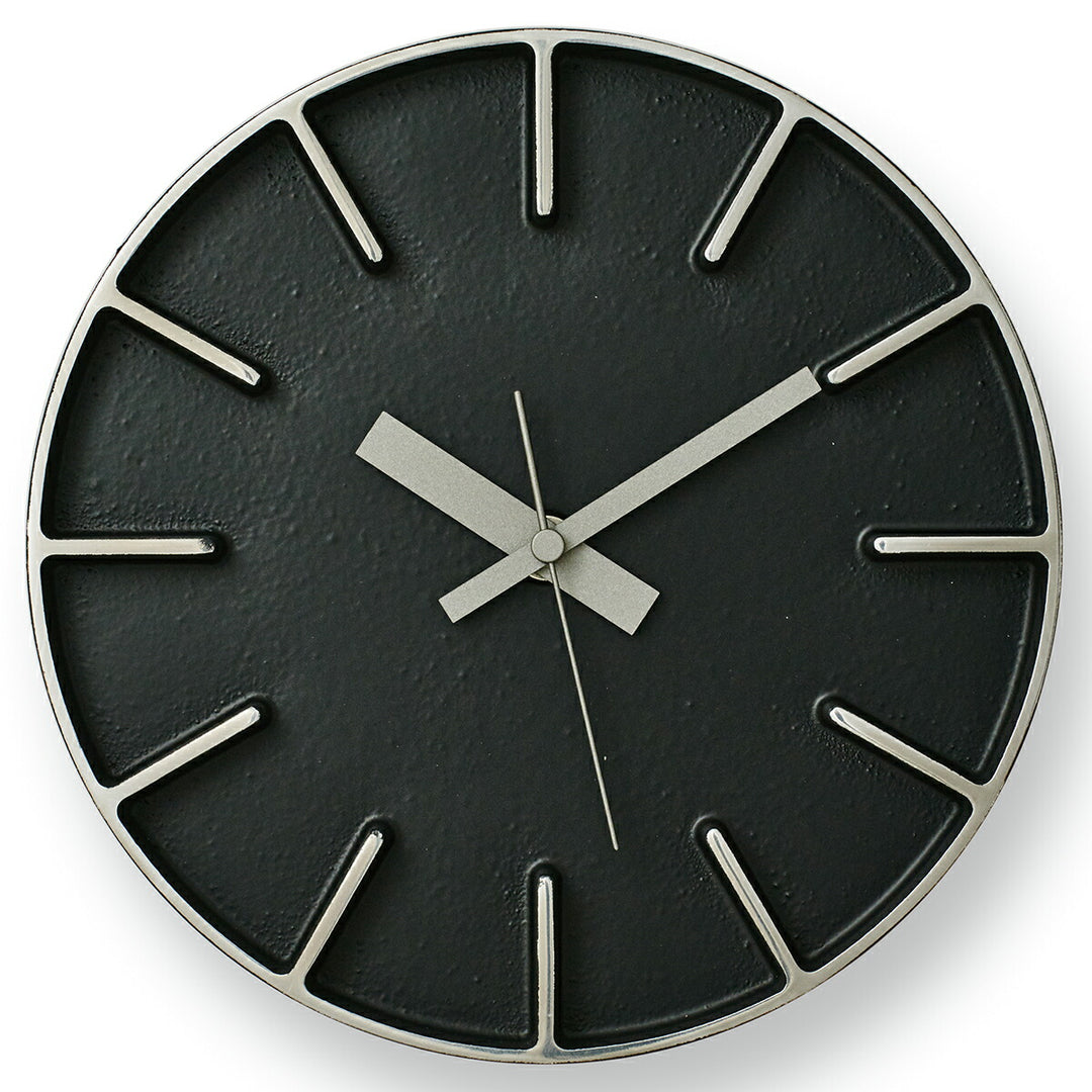 タカタレムノス 掛け時計 デザインオブジェクト エッジクロック アルミニウム 180mm クオーツ 電池式 ブラック スイープセコンド AZUMI AZ-0116BK