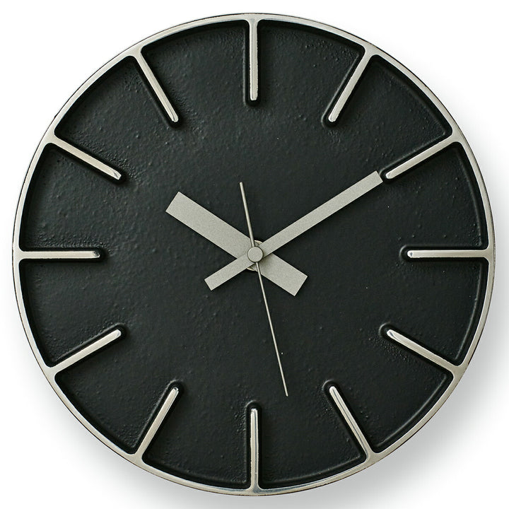 タカタレムノス 掛け時計 デザインオブジェクト エッジクロック アルミニウム 180mm クオーツ 電池式 ブラック スイープセコンド AZUMI AZ-0116BK