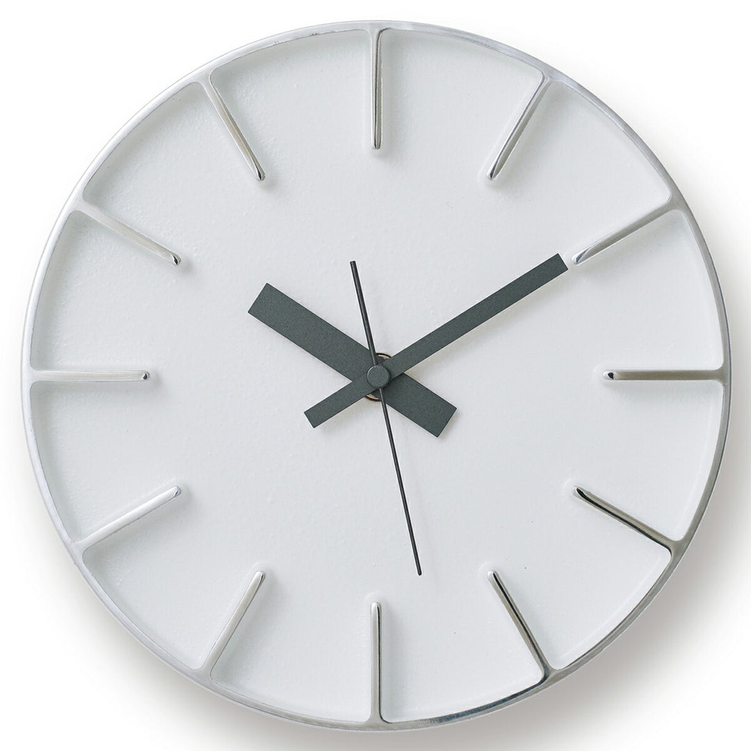 タカタレムノス 掛け時計 デザインオブジェクト エッジクロック アルミニウム 180mm クオーツ 電池式 ホワイト スイープセコンド AZUMI AZ-0116WH