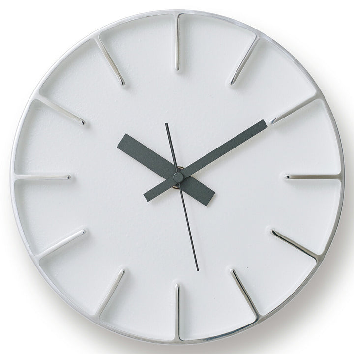 タカタレムノス 掛け時計 デザインオブジェクト エッジクロック アルミニウム 180mm クオーツ 電池式 ホワイト スイープセコンド AZUMI AZ-0116WH