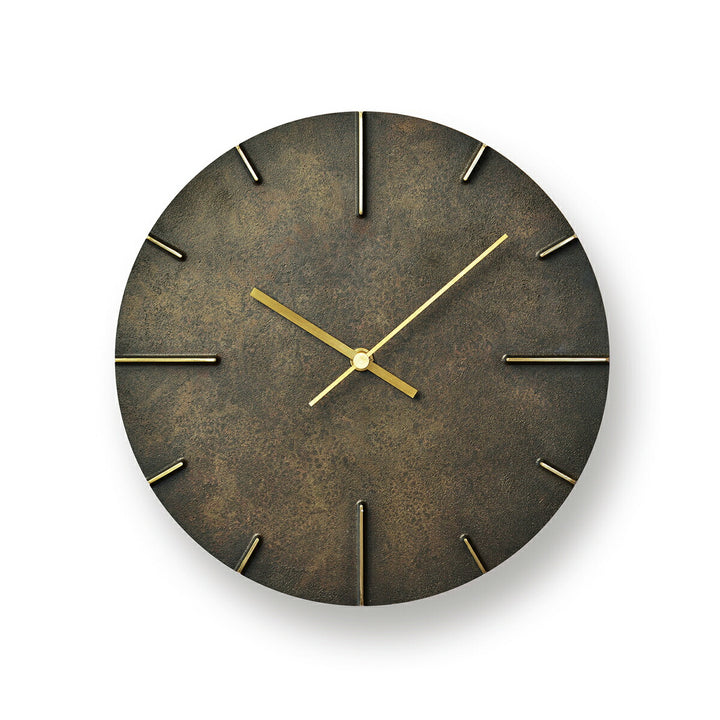 タカタレムノス 掛け時計 デザインオブジェクト クエィント 斑紋黒染色 クオーツ 電池式 真鍮着色 安積 伸 AZ15-06BK