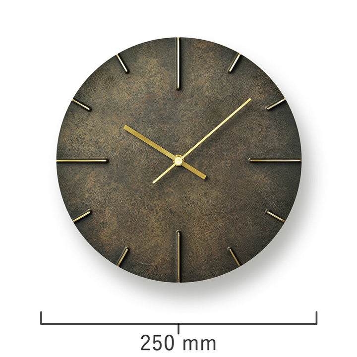 タカタレムノス 掛け時計 デザインオブジェクト クエィント 斑紋黒染色 クオーツ 電池式 真鍮着色 安積 伸 AZ15-06BK