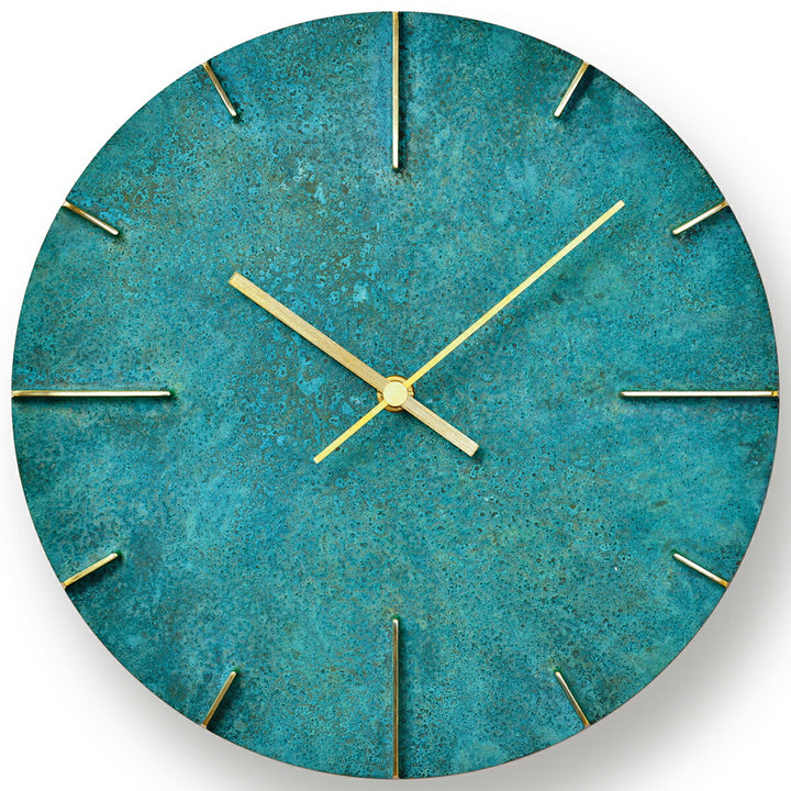 タカタレムノス 掛け時計 デザインオブジェクト クエィント 斑紋ガス青銅色 クオーツ 電池式 真鍮着色 安積 伸 AZ15-06GN