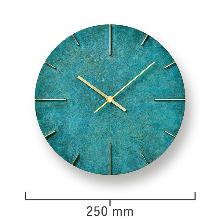 タカタレムノス 掛け時計 デザインオブジェクト クエィント 斑紋ガス青銅色 クオーツ 電池式 真鍮着色 安積 伸 AZ15-06GN