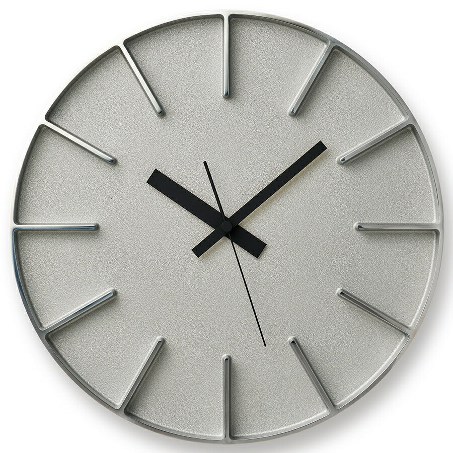 タカタレムノス 掛け時計 デザインオブジェクト エッジクロック アルミニウム 290mm クオーツ 電池式 シルバー スイープセコンド AZUMI AZ24-08AL