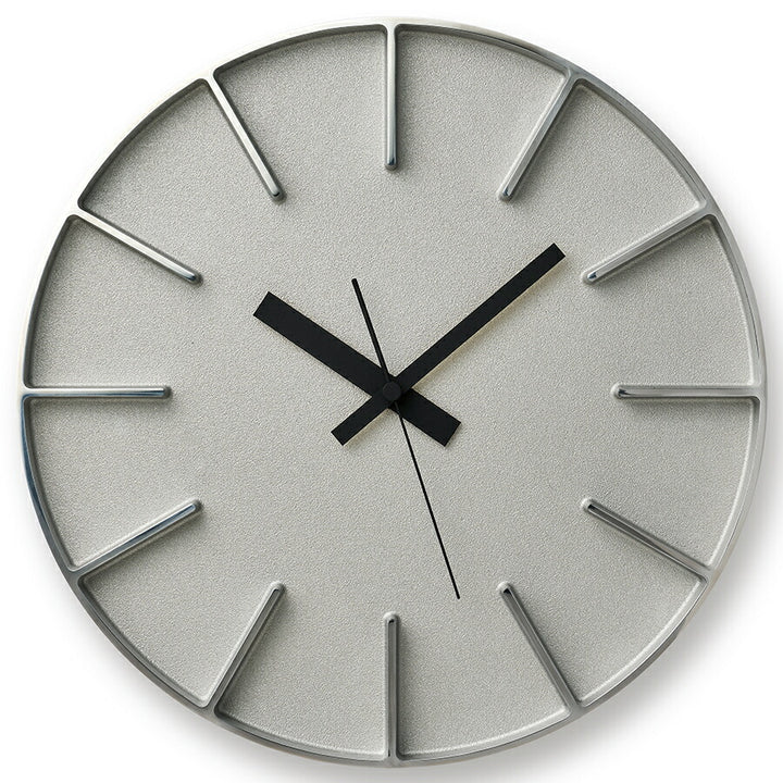 タカタレムノス 掛け時計 デザインオブジェクト エッジクロック アルミニウム 290mm クオーツ 電池式 シルバー スイープセコンド AZUMI AZ24-08AL