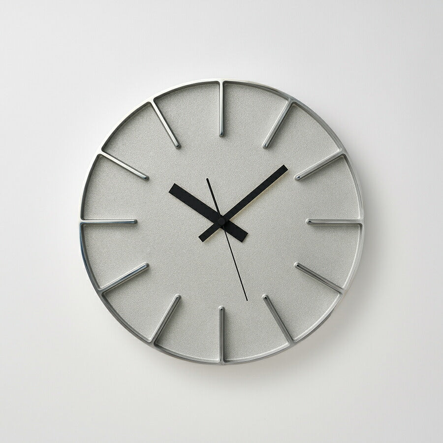 タカタレムノス 掛け時計 デザインオブジェクト エッジクロック アルミニウム 290mm クオーツ 電池式 シルバー スイープセコンド AZUMI AZ24-08AL