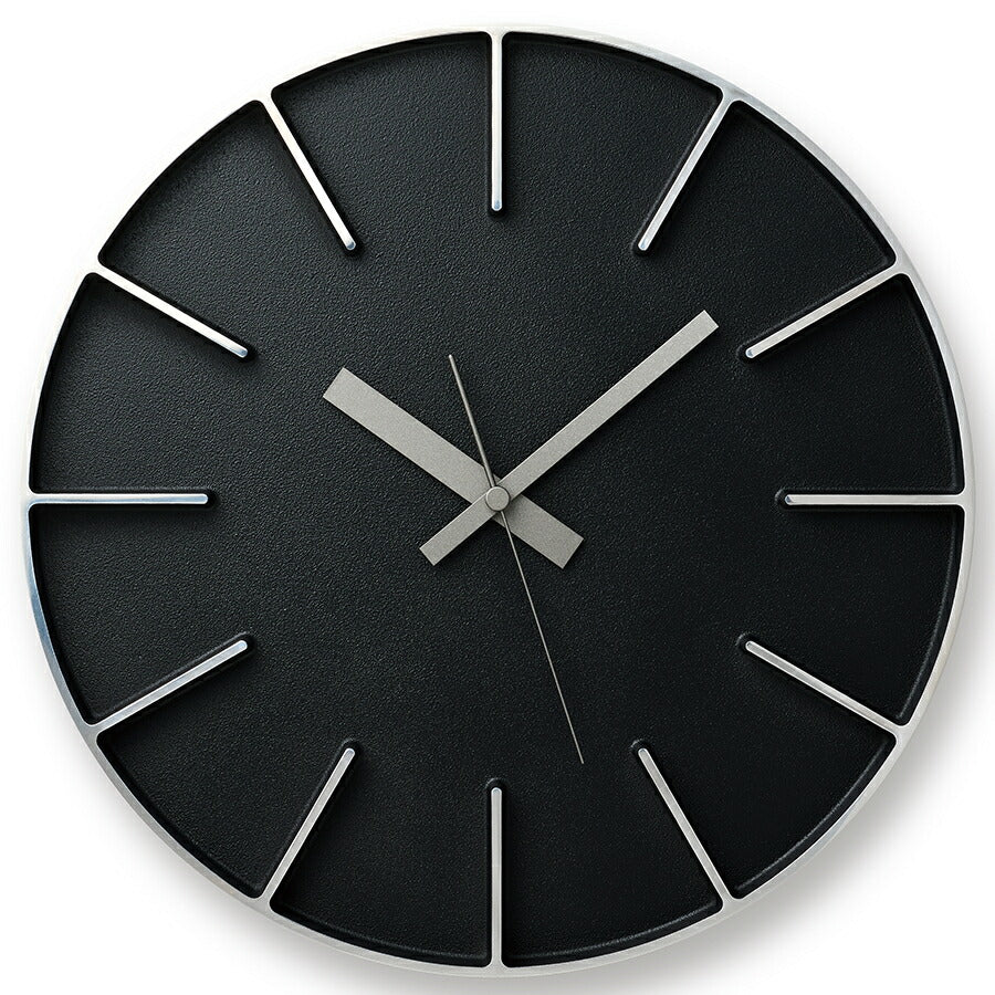タカタレムノス 掛け時計 デザインオブジェクト エッジクロック アルミニウム 290mm クオーツ 電池式 ブラック スイープセコンド AZUMI AZ24-08BK