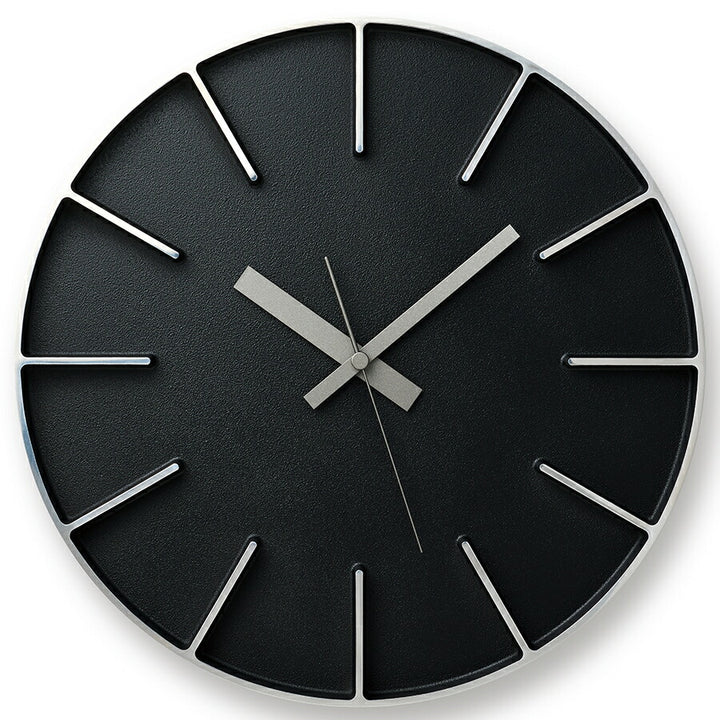 タカタレムノス 掛け時計 デザインオブジェクト エッジクロック アルミニウム 290mm クオーツ 電池式 ブラック スイープセコンド AZUMI AZ24-08BK