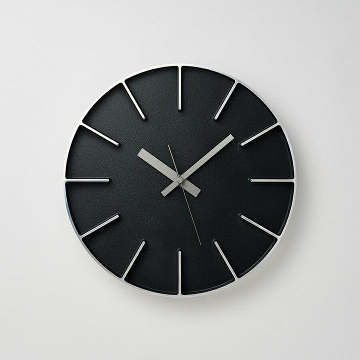 タカタレムノス 掛け時計 デザインオブジェクト エッジクロック アルミニウム 290mm クオーツ 電池式 ブラック スイープセコンド AZUMI AZ24-08BK