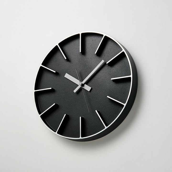 タカタレムノス 掛け時計 デザインオブジェクト エッジクロック アルミニウム 290mm クオーツ 電池式 ブラック スイープセコンド AZUMI AZ24-08BK