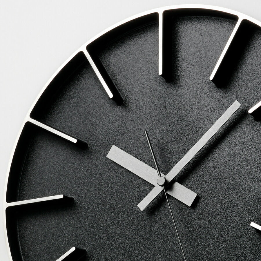 タカタレムノス 掛け時計 デザインオブジェクト エッジクロック アルミニウム 290mm クオーツ 電池式 ブラック スイープセコンド AZUMI AZ24-08BK