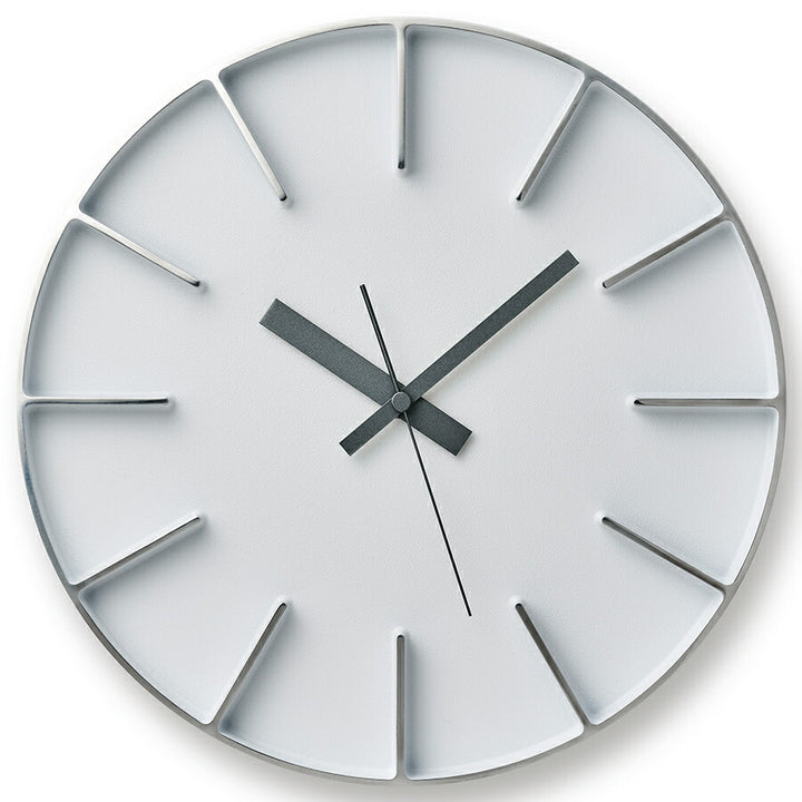 タカタレムノス 掛け時計 デザインオブジェクト エッジクロック アルミニウム 290mm クオーツ 電池式 ホワイト スイープセコンド AZUMI AZ24-08WH