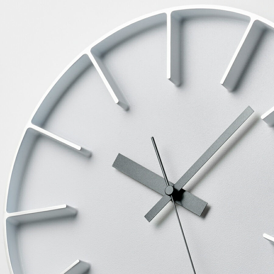タカタレムノス 掛け時計 デザインオブジェクト エッジクロック アルミニウム 290mm クオーツ 電池式 ホワイト スイープセコンド AZUMI AZ24-08WH