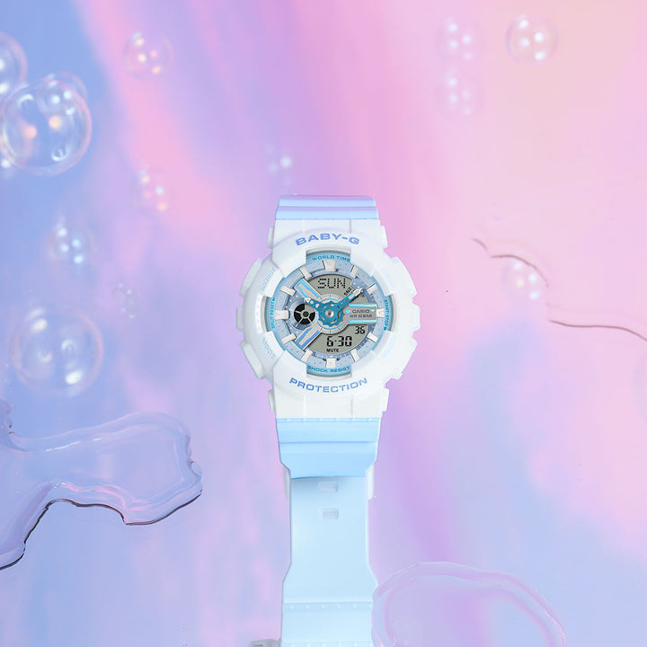 BABY-G プリズムドリーミーカラー BA-110PD-2AJF レディース 電池式 アナデジ ビッグケース 樹脂バンド ブルー