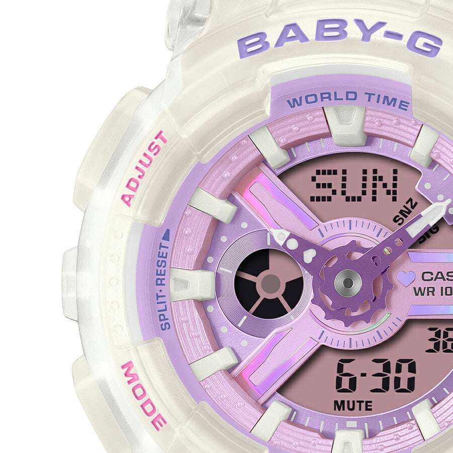 BABY-G プリズムドリーミーカラー BA-110PS-7AJF レディース 電池式 アナデジ ビッグケース 半透明 樹脂バンド パープル