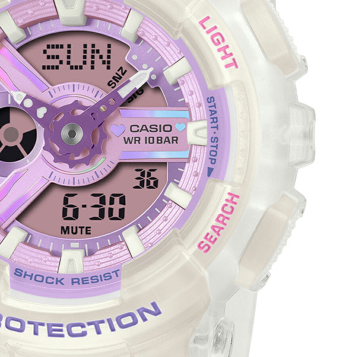 BABY-G プリズムドリーミーカラー BA-110PS-7AJF レディース 電池式 アナデジ ビッグケース 半透明 樹脂バンド パープル