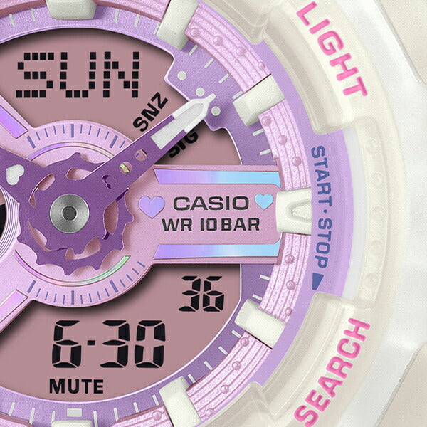 BABY-G プリズムドリーミーカラー BA-110PS-7AJF レディース 電池式 アナデジ ビッグケース 半透明 樹脂バンド パープル