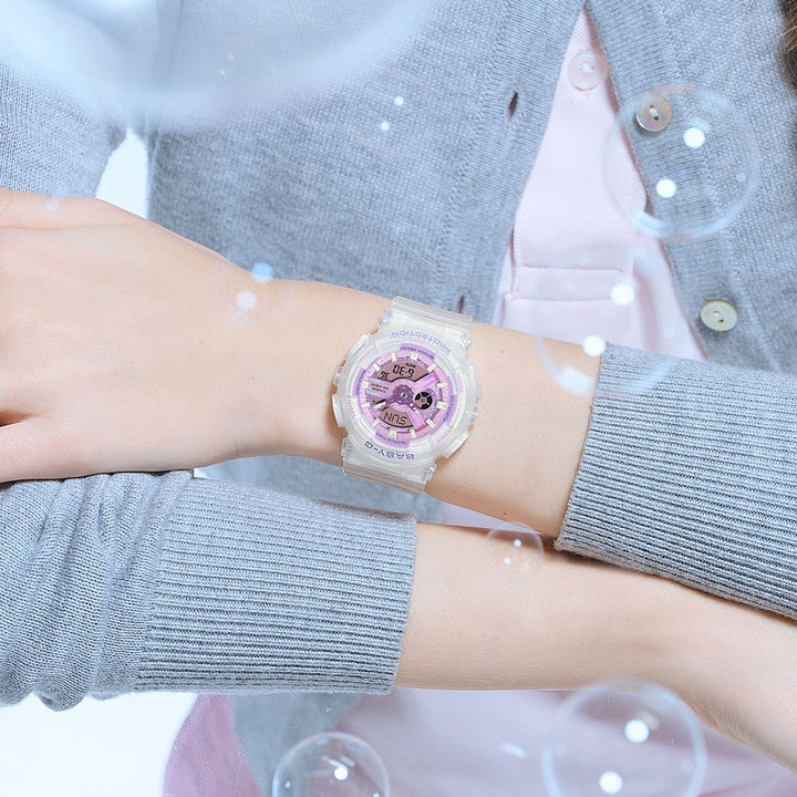 BABY-G プリズムドリーミーカラー BA-110PS-7AJF レディース 電池式 アナデジ ビッグケース 半透明 樹脂バンド パープル