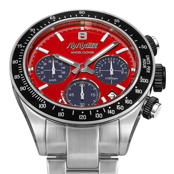 エンジェルクローバー バリバリ伝説 コラボレーションモデル 巨摩 郡 HONDA CB750F BA40-GUN メンズ ソーラー クロノグラフ