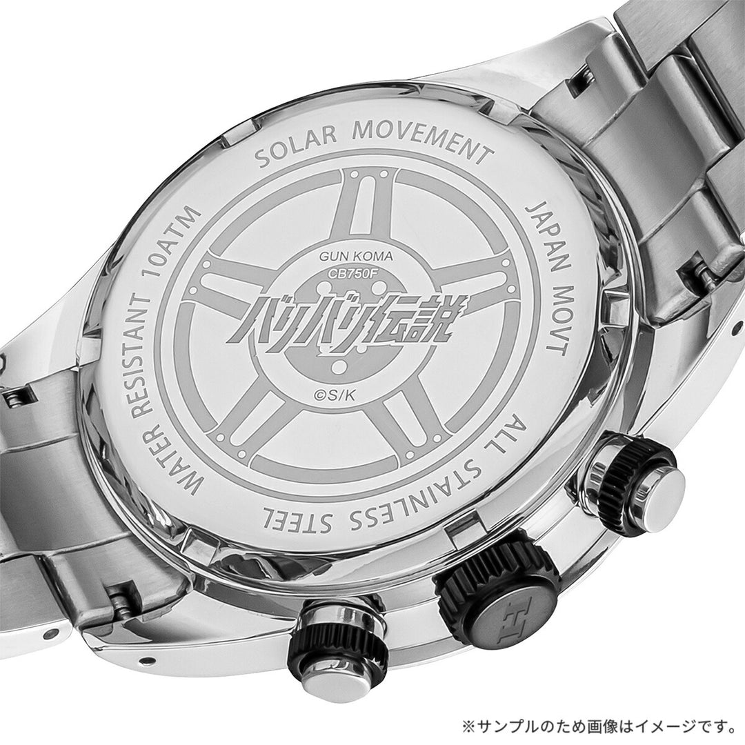 エンジェルクローバー バリバリ伝説 コラボレーションモデル 巨摩 郡 HONDA CB750F BA40-GUN メンズ ソーラー クロノグラフ