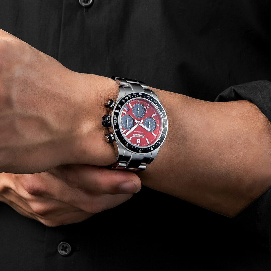 エンジェルクローバー バリバリ伝説 コラボレーションモデル 巨摩 郡 HONDA CB750F BA40-GUN メンズ ソーラー クロノグラフ