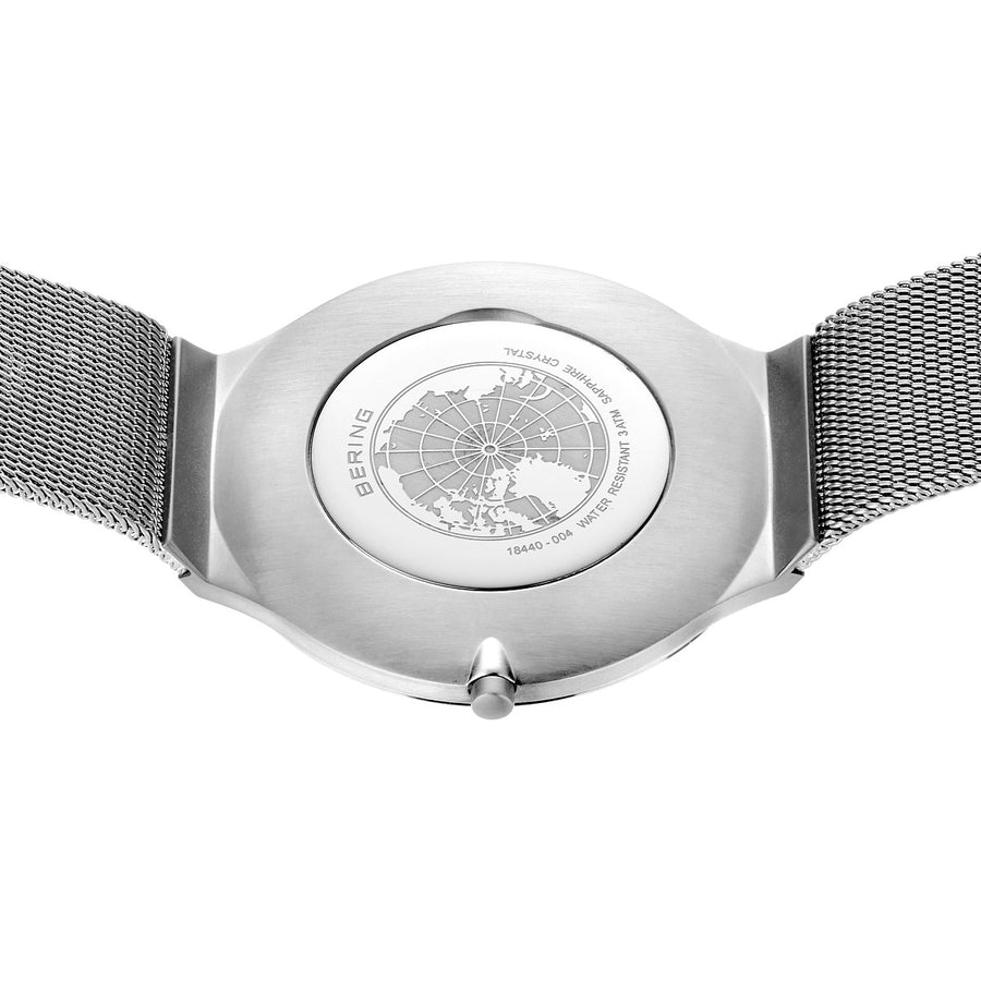 ベーリング ウルトラスリム コレクション 5.0mm 18440-004 メンズ 腕時計 クオーツ 電池式 ホワイトダイヤル シルバー メッシュバンド 薄い