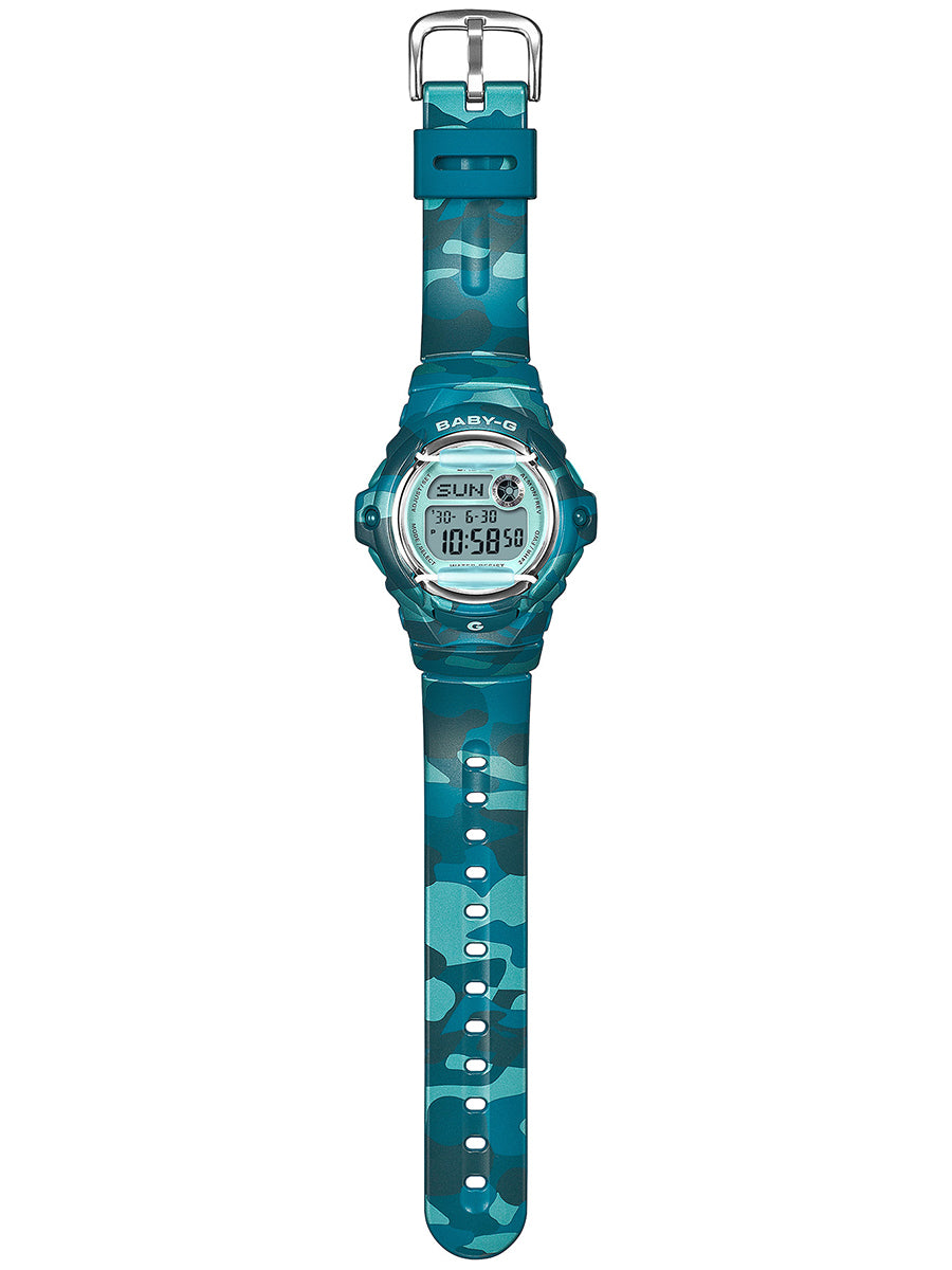 BABY-G カラーカモフラージュ ブルーグリーン BG-169CM-2JF レディース 電池式 デジタル 樹脂バンド フロントプロテクター
