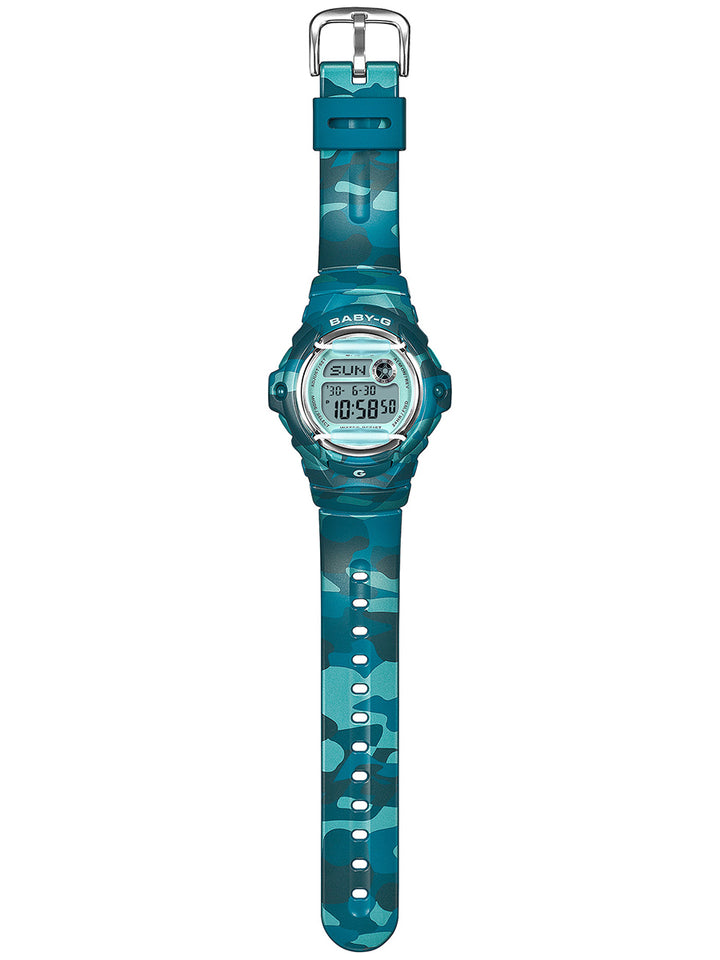 BABY-G カラーカモフラージュ ブルーグリーン BG-169CM-2JF レディース 電池式 デジタル 樹脂バンド フロントプロテクター