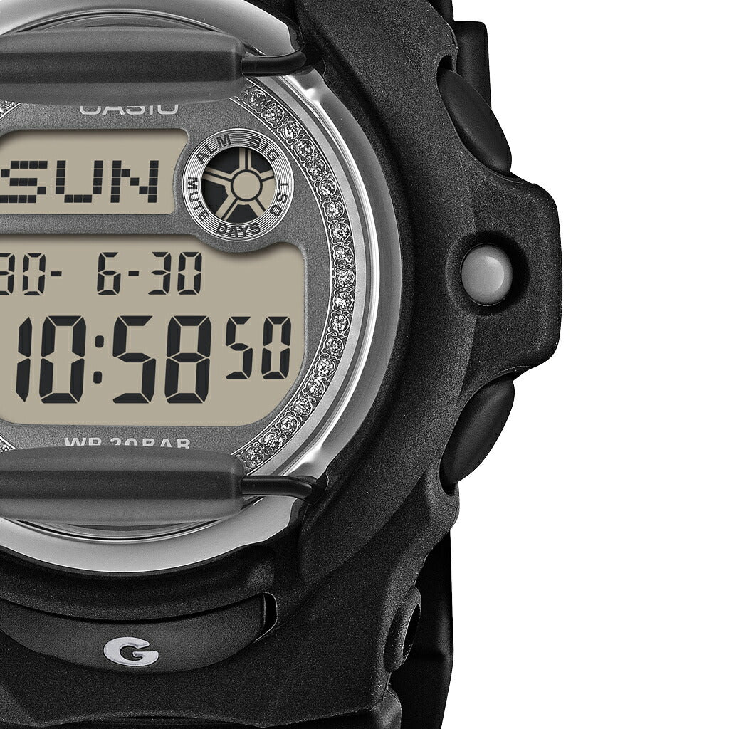BABY-G グリッターダイヤル BG-169KB-1JF レディース 電池式 デジタル 樹脂バンド フロントプロテクター ブラック