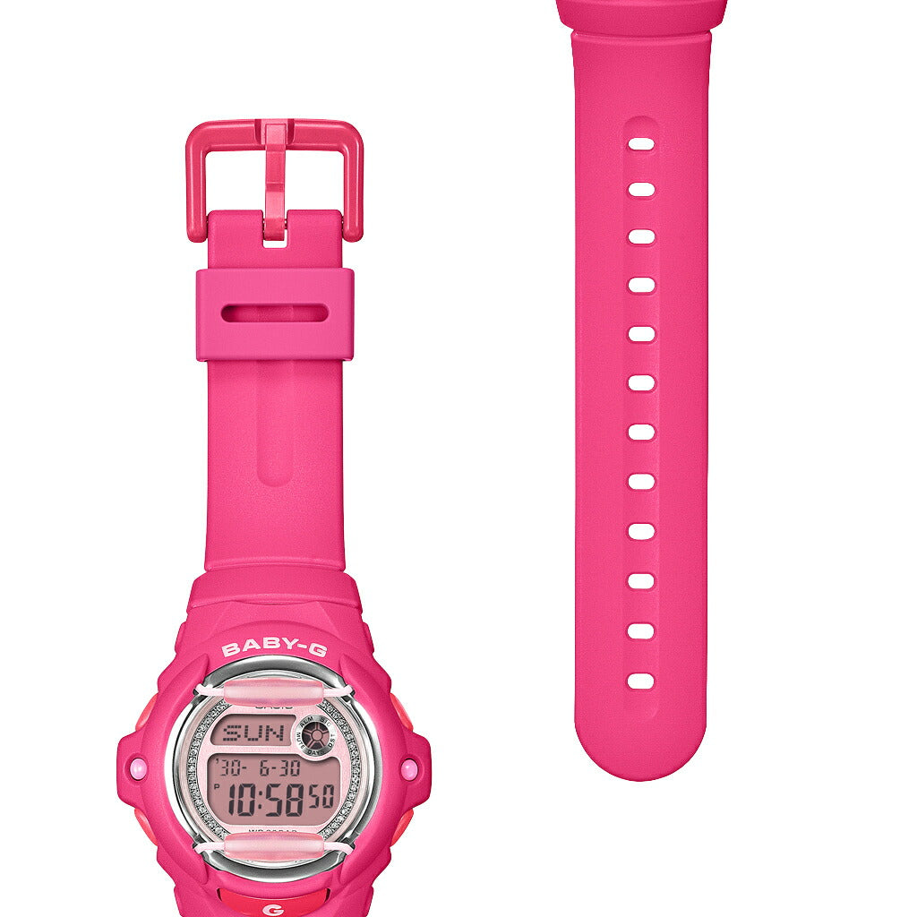 BABY-G グリッターダイヤル BG-169KB-4B1JF レディース 電池式 デジタル 樹脂バンド フロントプロテクター ピンク