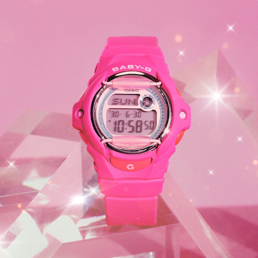 BABY-G グリッターダイヤル BG-169KB-4B1JF レディース 電池式 デジタル 樹脂バンド フロントプロテクター ピンク