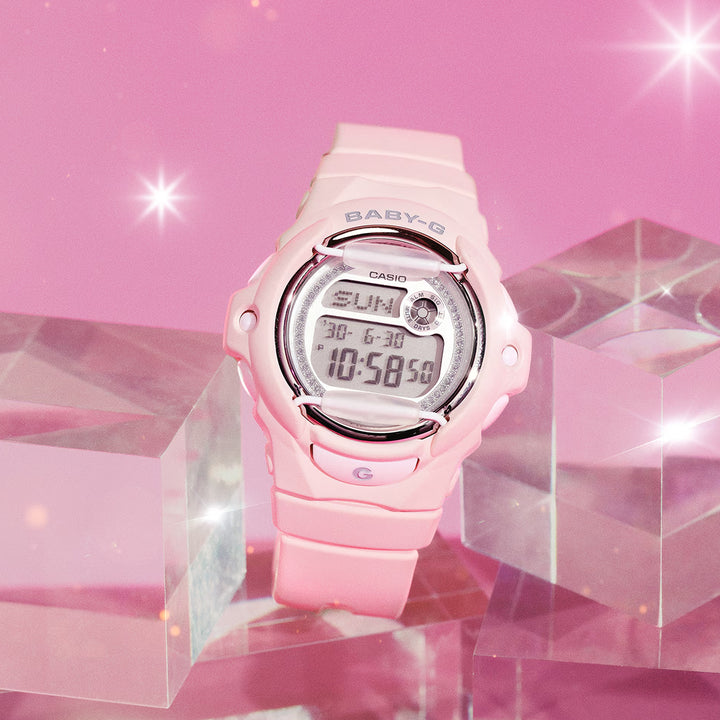 BABY-G グリッターダイヤル BG-169KB-4JF レディース 電池式 デジタル 樹脂バンド フロントプロテクター ピンク