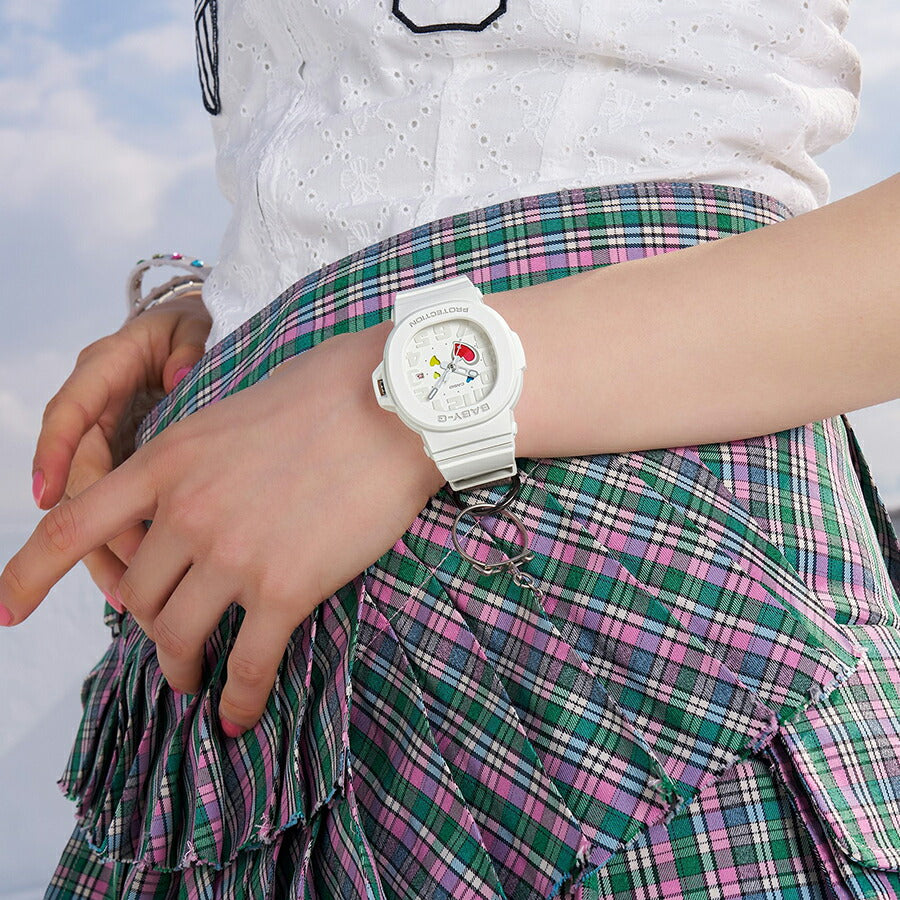 BABY-G プレイフルハーツシリーズ BGA-10-7AJF レディース 電池式 アナログ 樹脂バンド ホワイト 国内正規品 カシオ