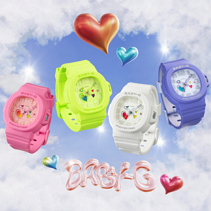 BABY-G プレイフルハーツシリーズ BGA-10-7AJF レディース 電池式 アナログ 樹脂バンド ホワイト 国内正規品 カシオ