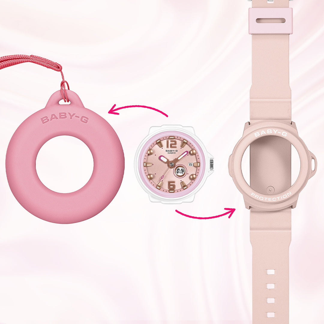 BABY-G BABY-G+PLUS ベイビージープラス BGA-15K-4AJR レディース 電池式 アナログ 3針 樹脂バンド ピンク 専用ホルダーつき