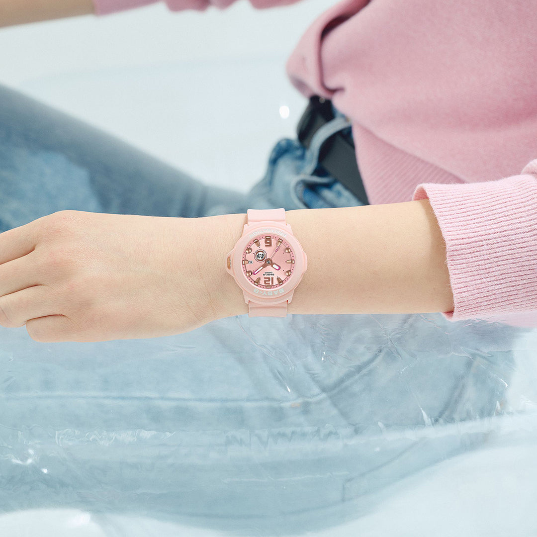 BABY-G BABY-G+PLUS ベイビージープラス BGA-15K-4AJR レディース 電池式 アナログ 3針 樹脂バンド ピンク 専用ホルダーつき