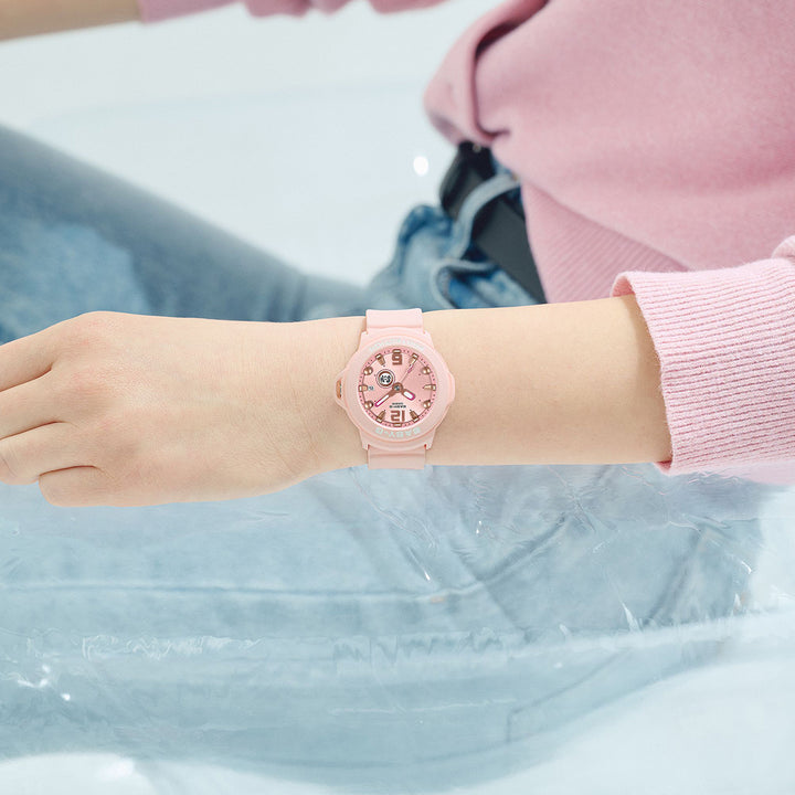 BABY-G BABY-G+PLUS ベイビージープラス BGA-15K-4AJR レディース 電池式 アナログ 3針 樹脂バンド ピンク 専用ホルダーつき
