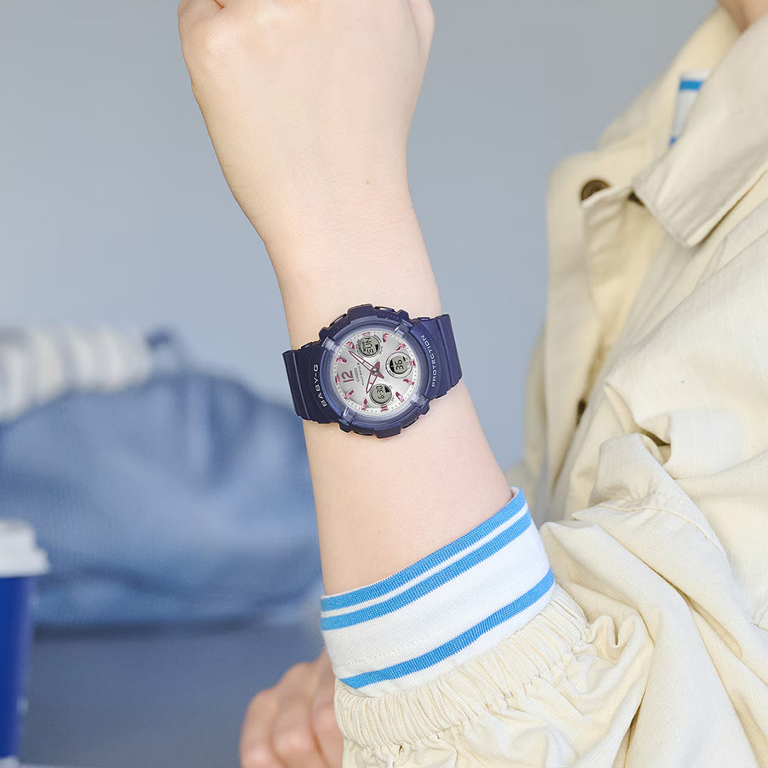 BABY-G BGA-2800シリーズ ネイビー BGA-2800-2A2JF レディース 電波 ソーラー アナデジ 樹脂バンド