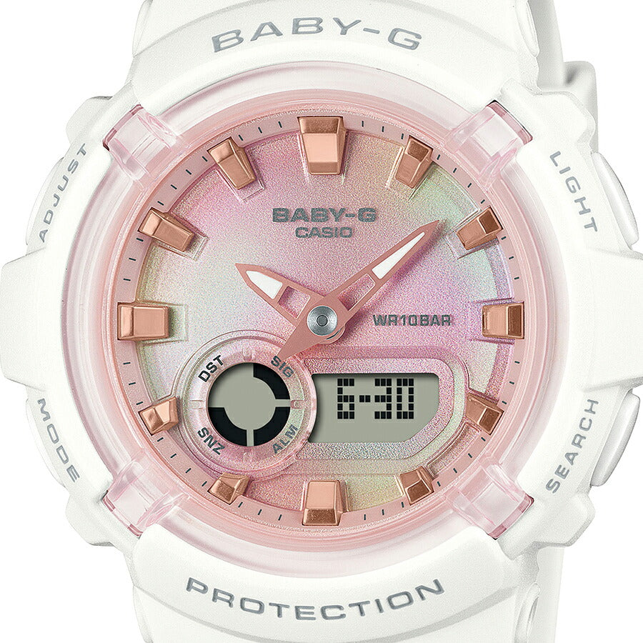 BABY-G ソフトタイダイ ホワイト BGA-280TD-7AJF レディース 腕時計 電池式 アナデジ 樹脂バンド 国内正規品 カシオ