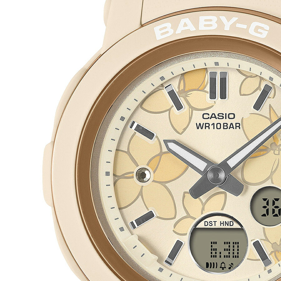 BABY-G ネクストエレガントフラワー 花柄ダイヤル BGA-290FL-4AJF レディース 電池式 アナデジ 樹脂バンド ベージュ