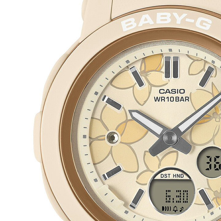 BABY-G ネクストエレガントフラワー 花柄ダイヤル BGA-290FL-4AJF レディース 電池式 アナデジ 樹脂バンド ベージュ