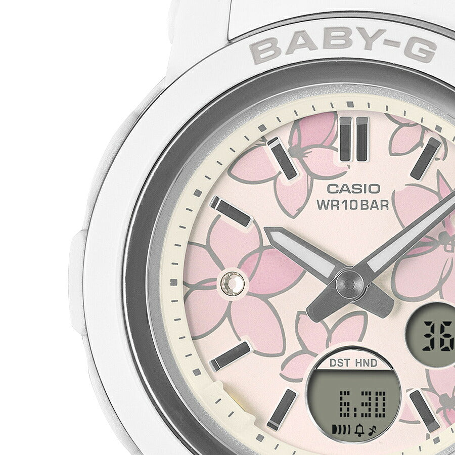 BABY-G ネクストエレガントフラワー 花柄ダイヤル BGA-290FL-7AJF レディース 電池式 アナデジ 樹脂バンド ホワイト