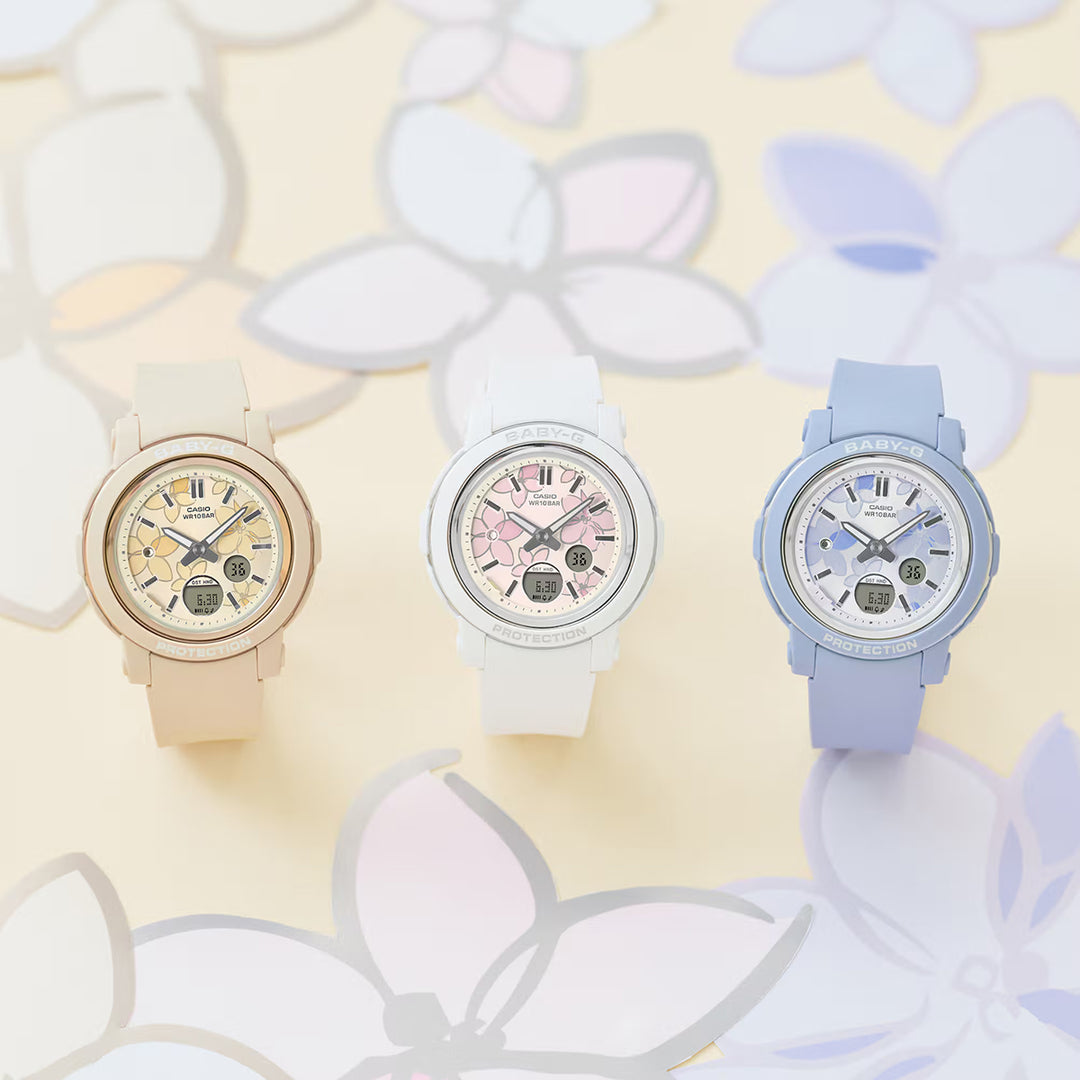 BABY-G ネクストエレガントフラワー 花柄ダイヤル BGA-290FL-7AJF レディース 電池式 アナデジ 樹脂バンド ホワイト