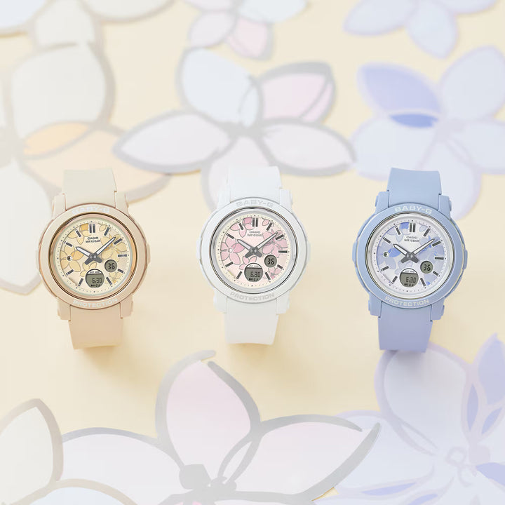 BABY-G ネクストエレガントフラワー 花柄ダイヤル BGA-290FL-7AJF レディース 電池式 アナデジ 樹脂バンド ホワイト