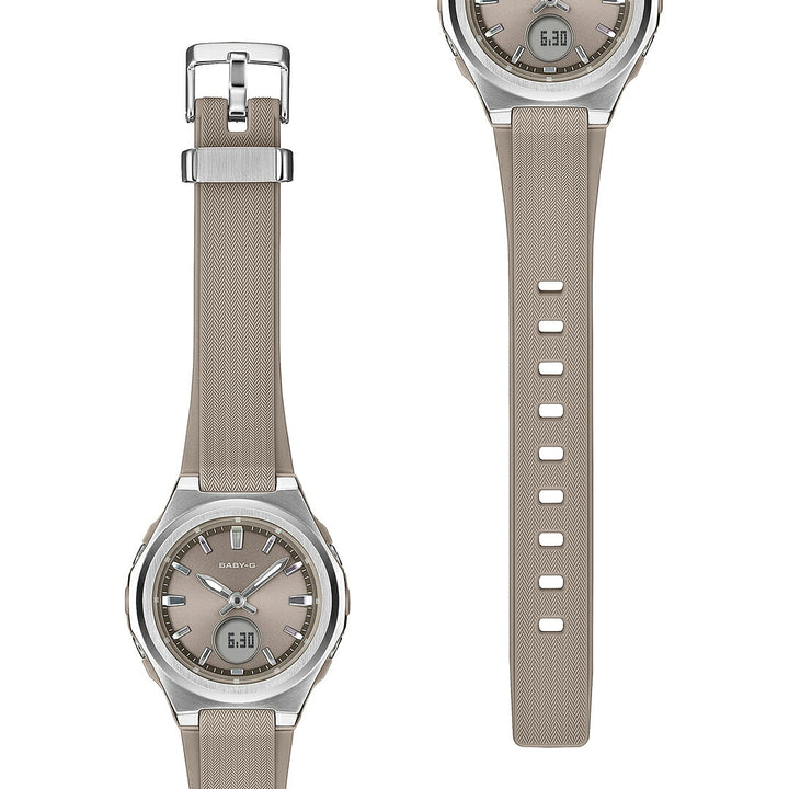 BABY-G メタルベゼル BGA-3000-5AJF レディース 電波ソーラー アナデジ 樹脂バンド ベージュ