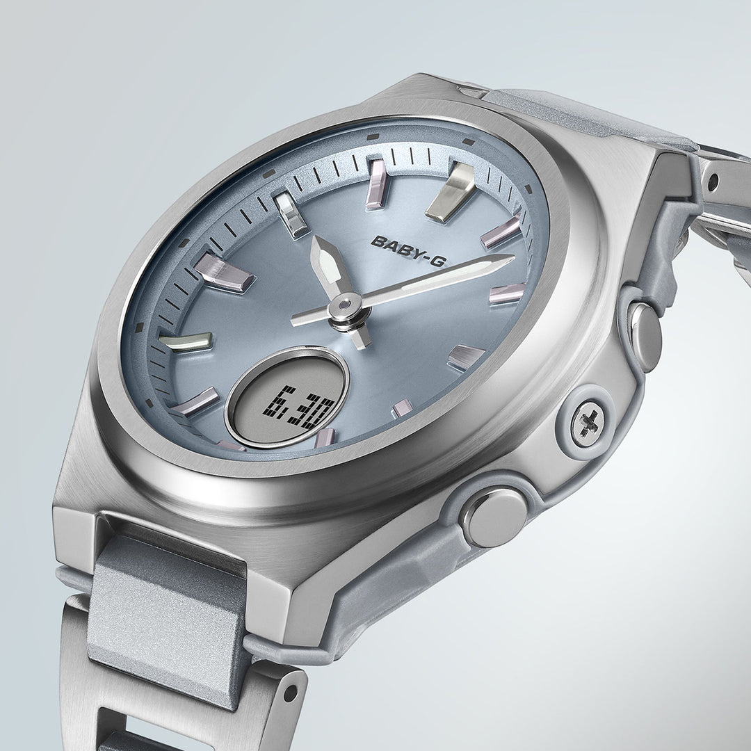 BABY-G メタルベゼル BGA-3000C-2AJF レディース 電波ソーラー アナデジ ブルーダイヤル コンポジットバンド