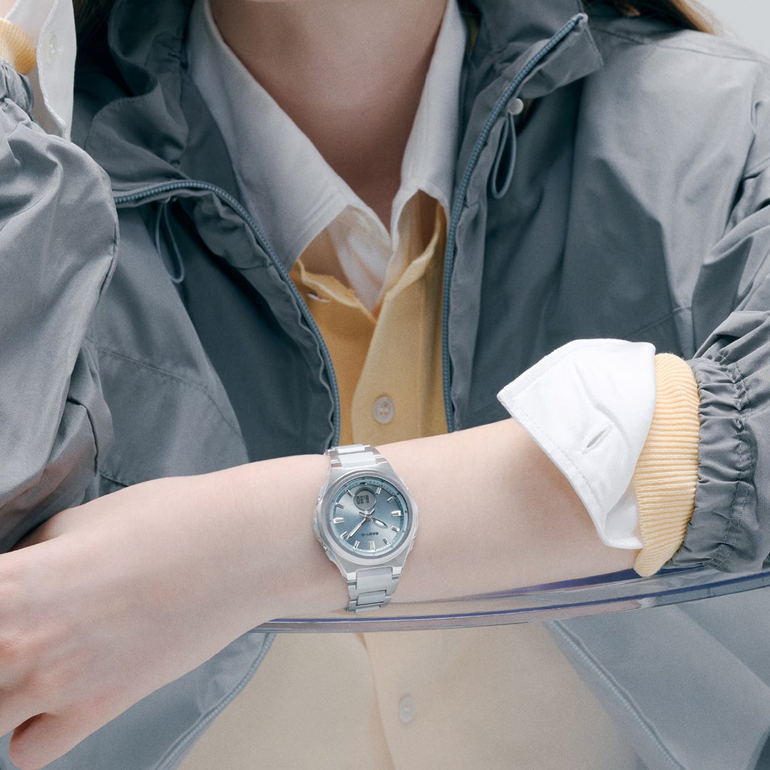 BABY-G メタルベゼル BGA-3000C-2AJF レディース 電波ソーラー アナデジ ブルーダイヤル コンポジットバンド