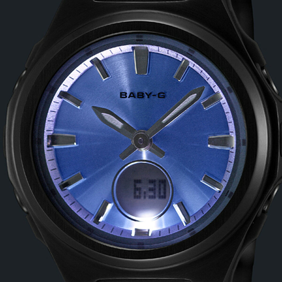BABY-G メタルベゼル BGA-3000C-2AJF レディース 電波ソーラー アナデジ ブルーダイヤル コンポジットバンド